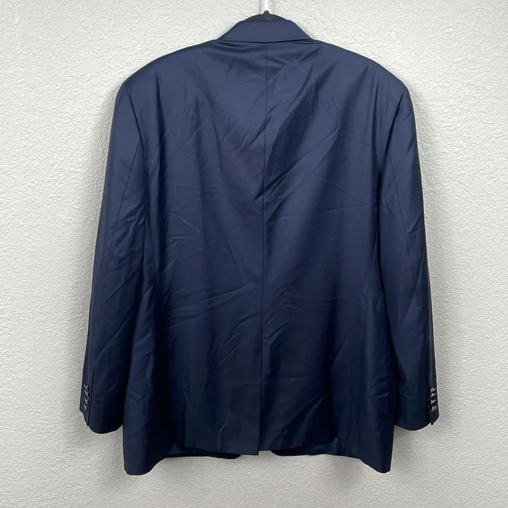 Tasso Elba Navy Blue Wool Blazer Suit Jacket Mens Sz 44R